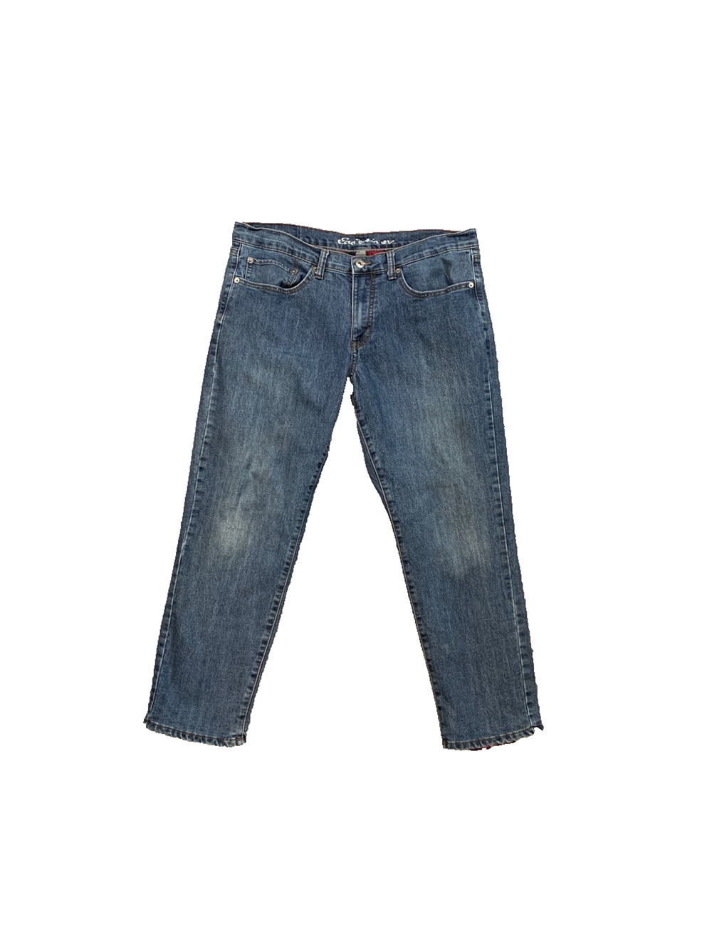 Eddie Bauer Jeans Mens 34 Blue Straight Flannel Lined Cold Weather Denim